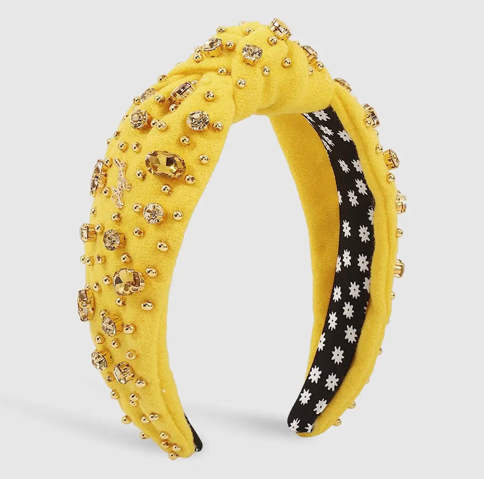 Yellow Bejeweled Headband