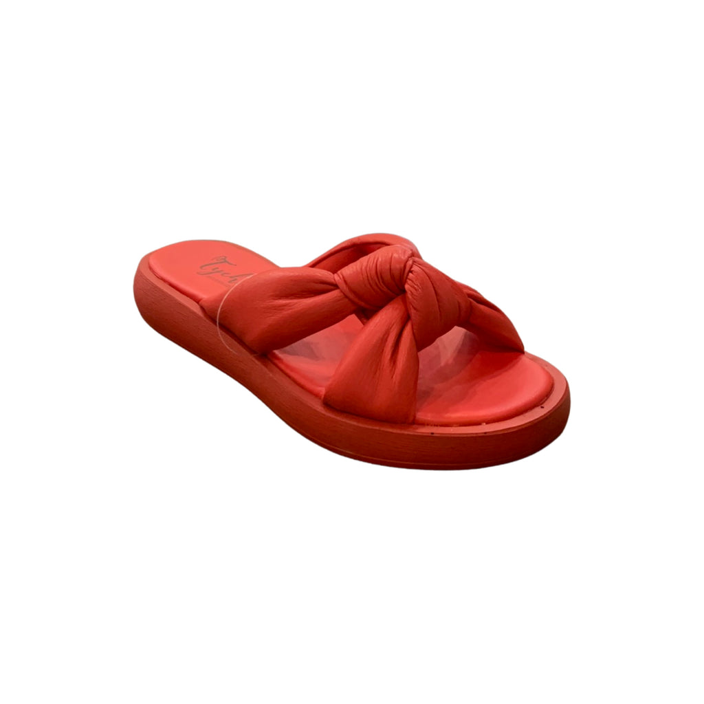 Marta Red Leather Slide