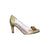 LAMIN Gold Shimmer Pump With Bow