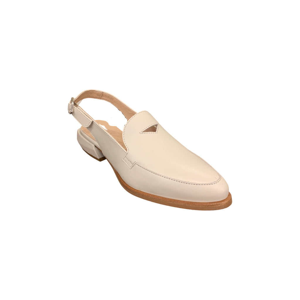 C6021 Off White Leather Sling Back