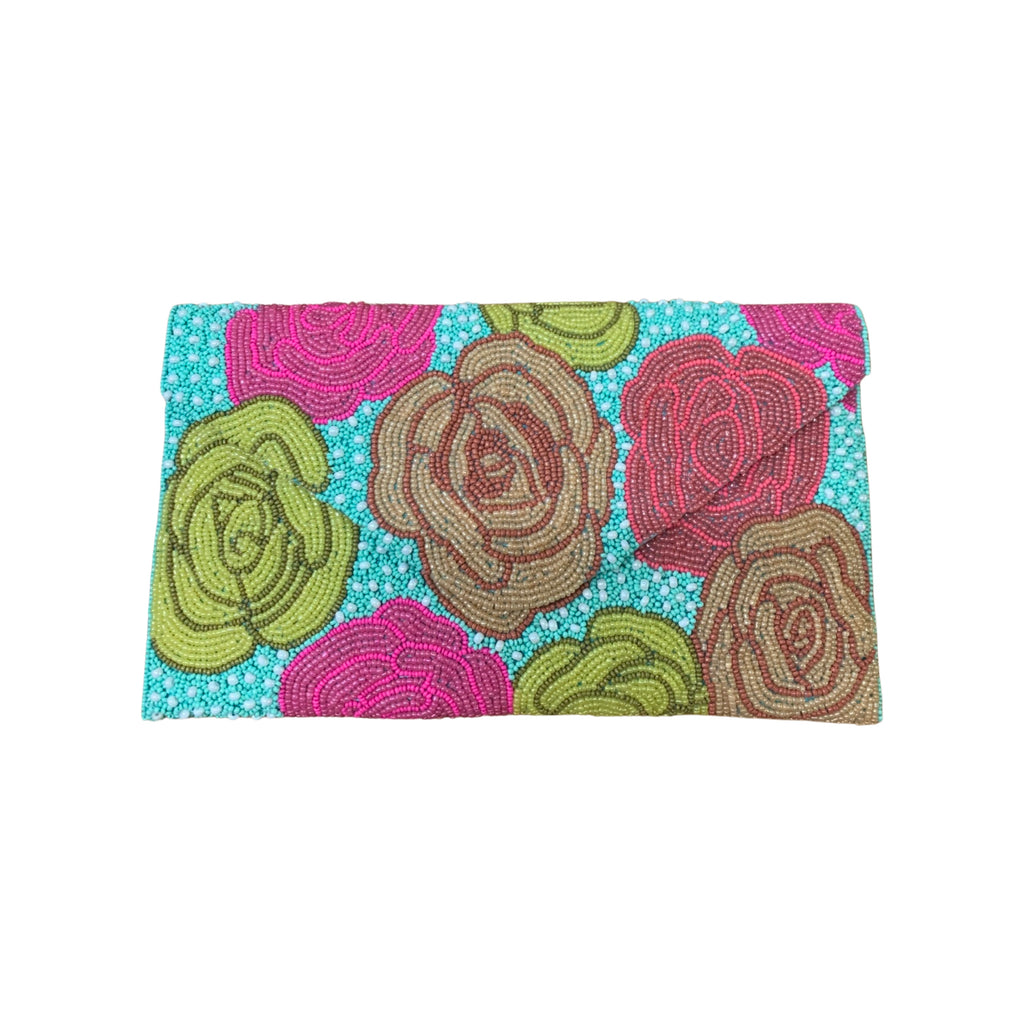Roses Glass Bead Clutch