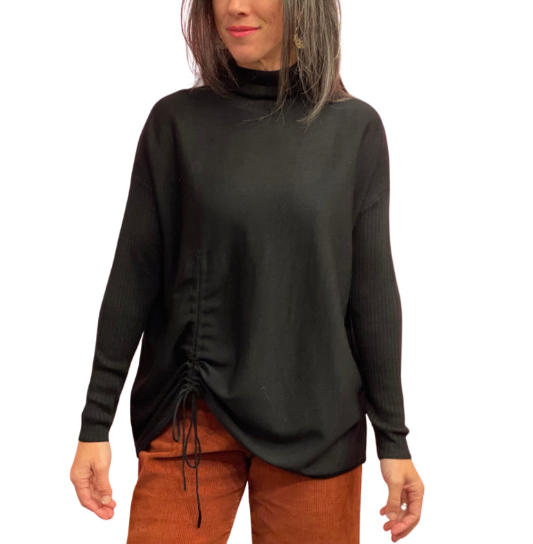 FO6735 Side Gathering Merino Sweater
