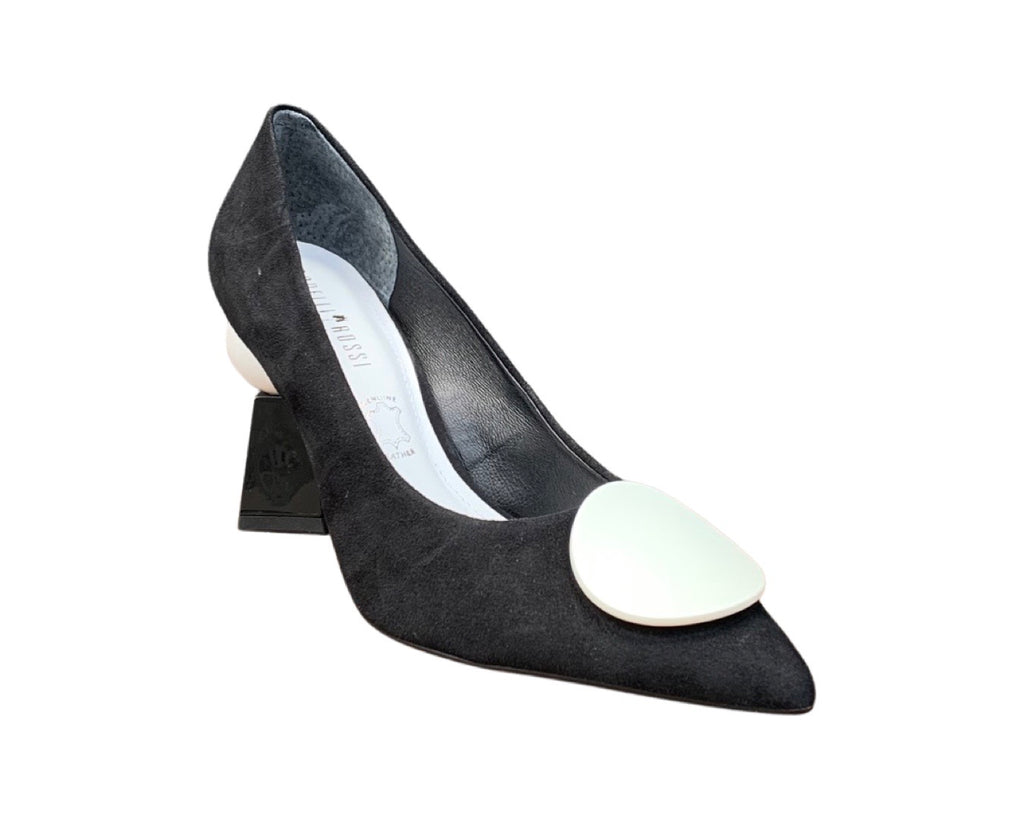 Bel Black And White Suede Pump