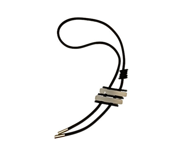 Uke Black Silver Necklace