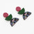 ZA21E01 Pink and Green Geometric Earrings