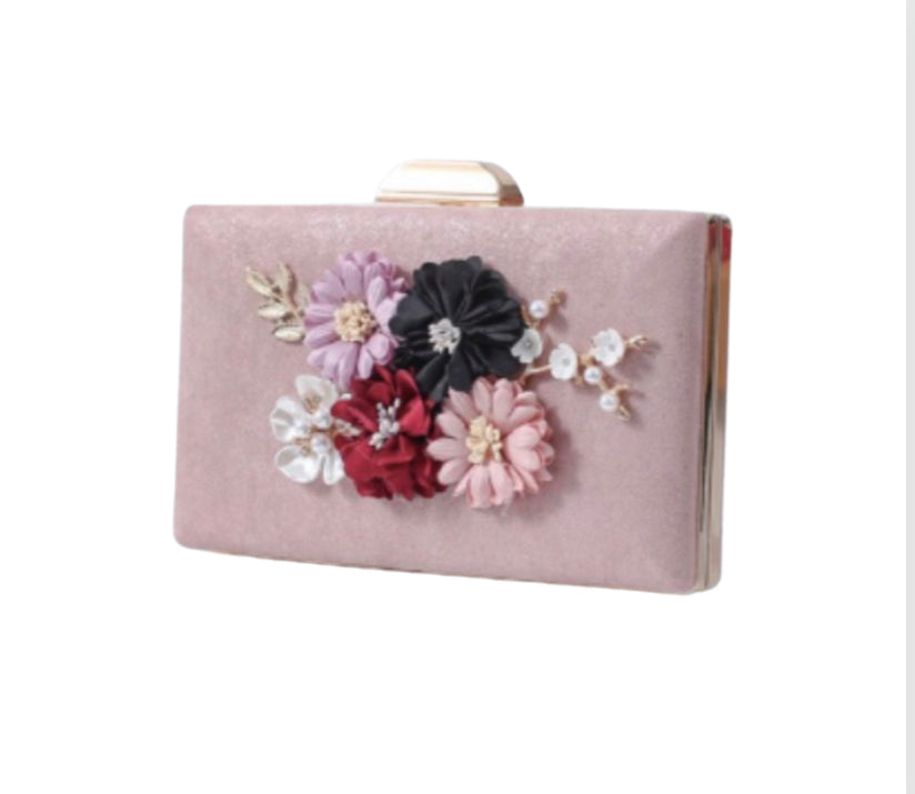 Flaire Floral Pink Clutch